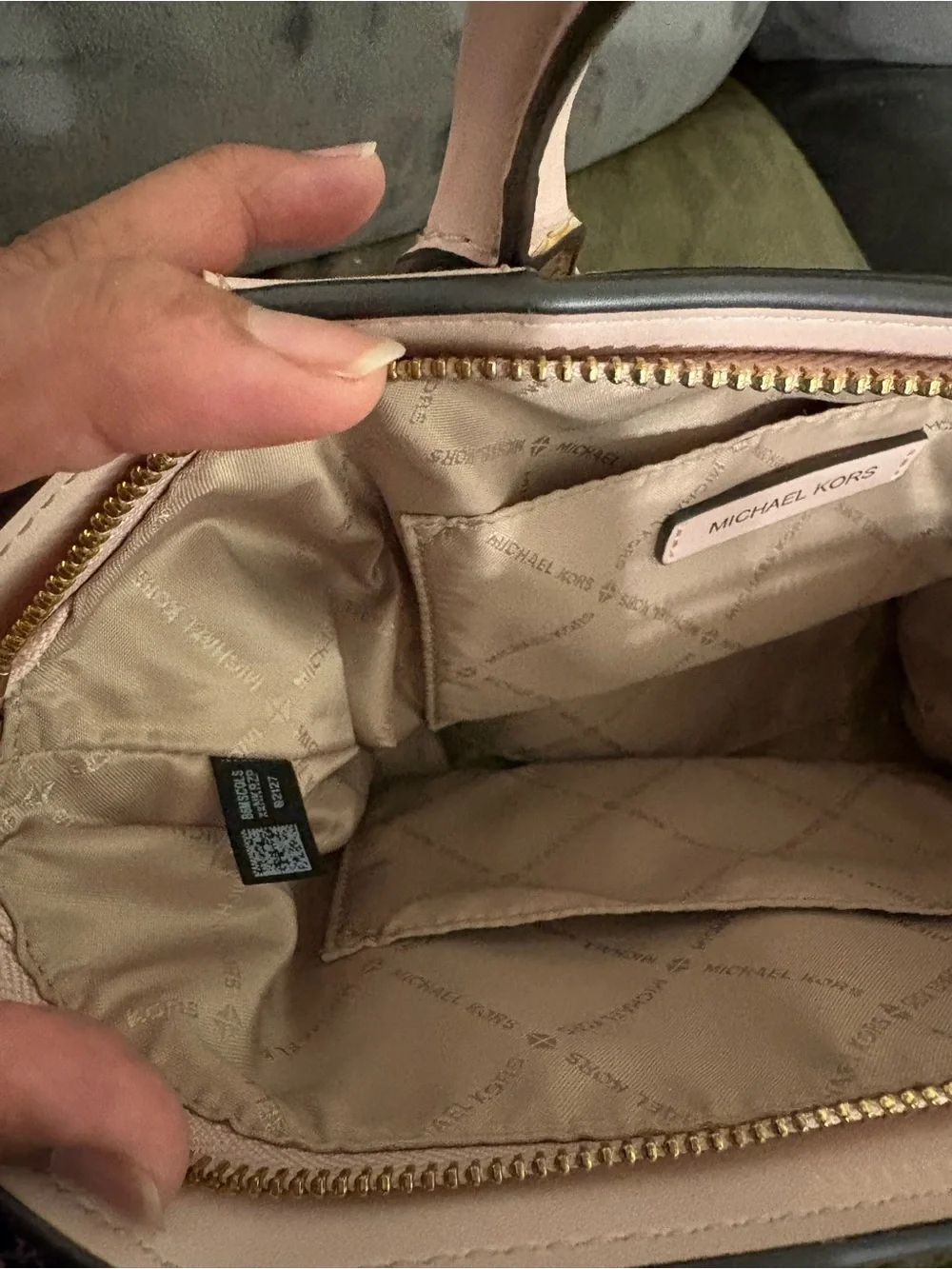 Michael Kors Blush Leather Satchel with Gold Hardware